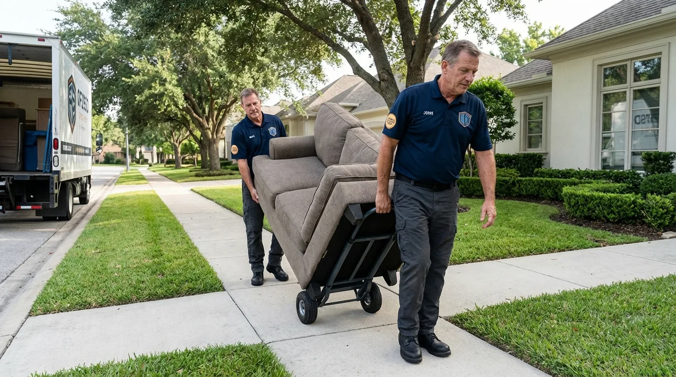 Local residential moving crew loading furniture in New Durham, NH